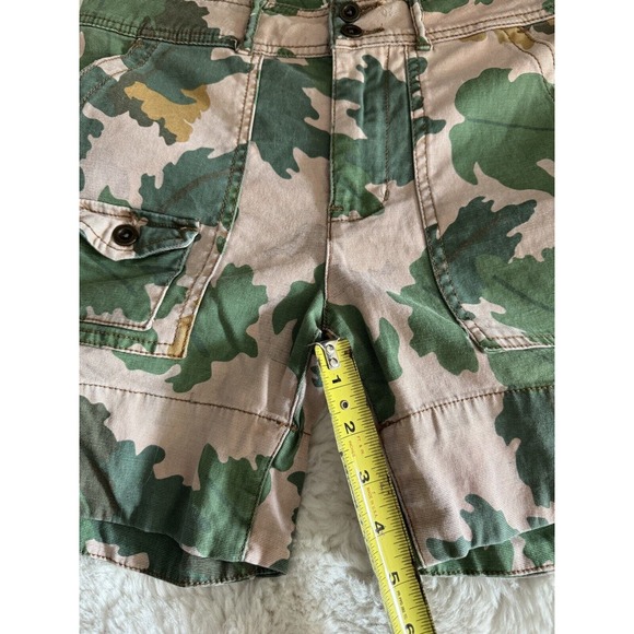 Anthropologie Wanderer Camo Utility Cargo Shorts Green MINT - Picture 3 of 9